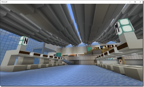 Minecraftで羽田空港第3ターミナル建設 吉野家広場付近を作ってみたの編 地滑小心な羽田空港ブログ
